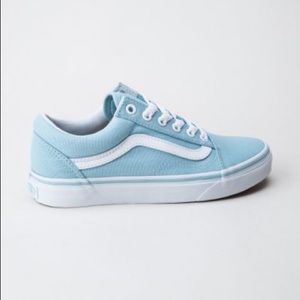 vans old skool crystal blue & white canvas shoes vans old skool crystal blue & white canvas shoes